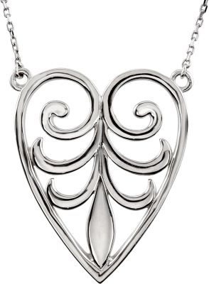 Filigree Design Heart  Pendant or Necklace