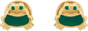 Youth Frog Earrings with Safety Backs & Gift Box