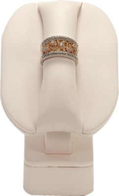 Small Beige Leatherette Ring Stand
