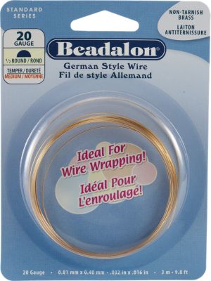 Beadalon Half-Round Non Tarnish Brass 22 Gauge Wire