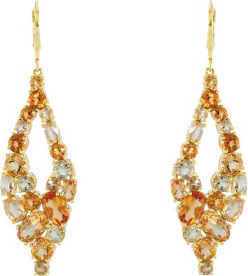 Genuine Multiple Gemstone Lever Back Earrings