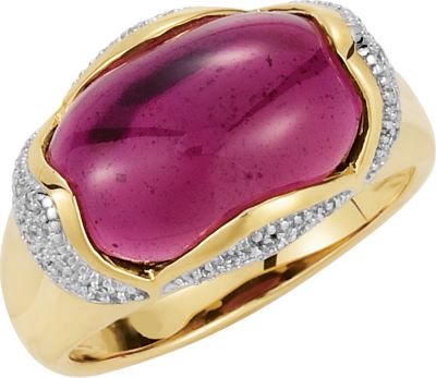 Genuine Brazilian Garnet & Diamond Ring