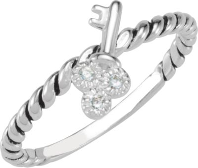 Stackable CZ Key Design Ring