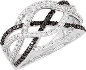 3/4 ct tw Black & White Diamond Ring