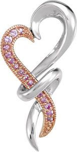 Genuine Pink Sapphire Heart Pendant