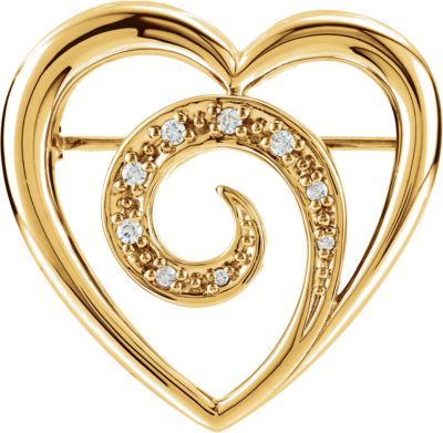 Heart Shape Brooch Mounting 
