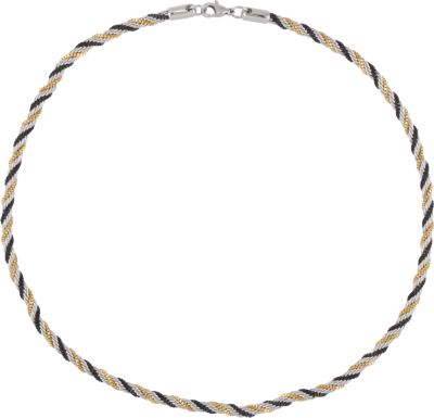 Stainless Steel with Gold & Black Immerse Plated Box Chain