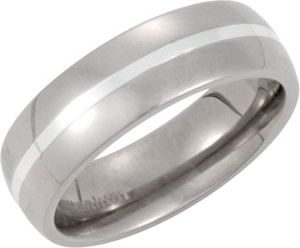 Titanium Band with Sterling Silver Inlay