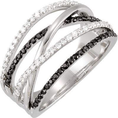 1/2 ct tw Black & White Diamond Ring 