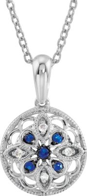 Genuine Blue Sapphire & Diamond 18