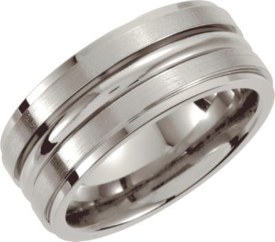 Stainless Steel Grooved Beveled Band