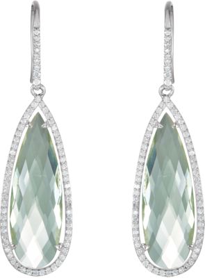 Halo-Style Pear Shaped Dangle Earrings