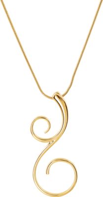 Gold Fashion Scroll Pendant on an 18