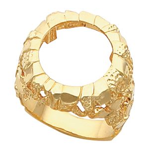 Gents Nugget Coin Ring