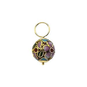 Pink Cloisonne Ball Hooplet
