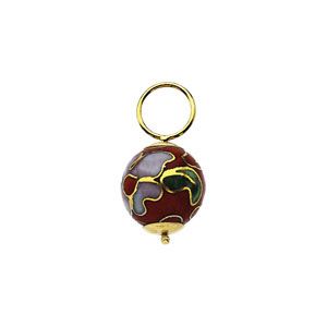 Red Cloisonne Ball Hooplet