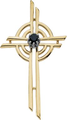 Cross Pendant with Genuine Sapphire