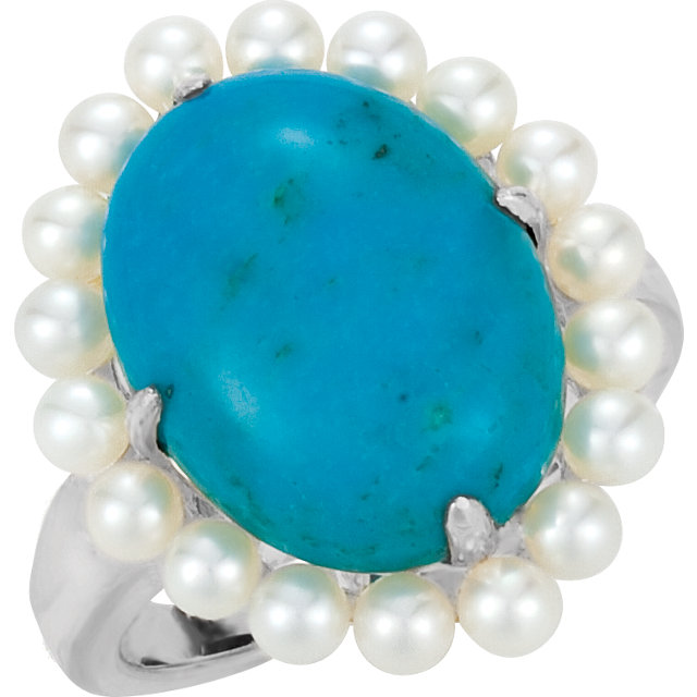 turquoise pearl ring