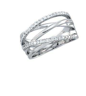 1/3 ct tw Overlapping Openwork Diamond Ring