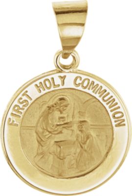 Hollow Round First Holy Communion Medal