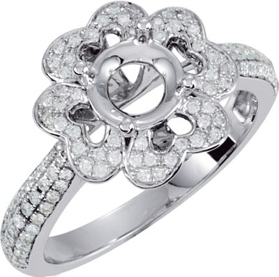 Floral-Inspired Semi-Mount Engagement Ring