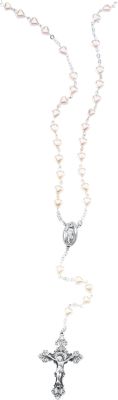 Imitation Pearl Heart Rosary