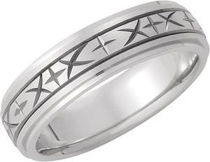 6mm Domed Band with Black Rhodium