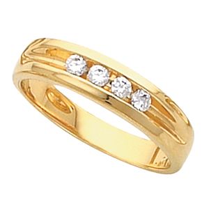 5mm Men's 4 Stone  Ring Mounting