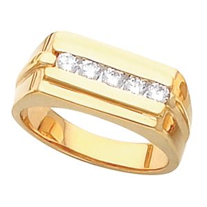8mm Men's 5 Stone  Ring Mounting