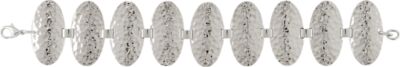 Amalfi&trade; Stainless Steel Oval Bracelet with Hammered Finish