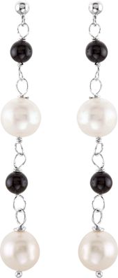 Freshwater Cultured Pearl & Onyx Beads Earrings