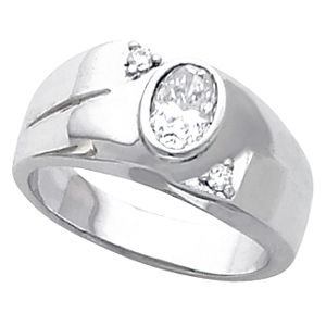 Men's Ring Mounting for Oval Center