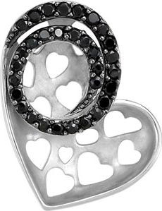 Genuine Black Spinel Heart Pendant