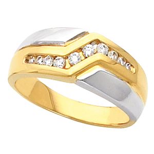 Two Tone 10- Stone Men's Ring Mounting
