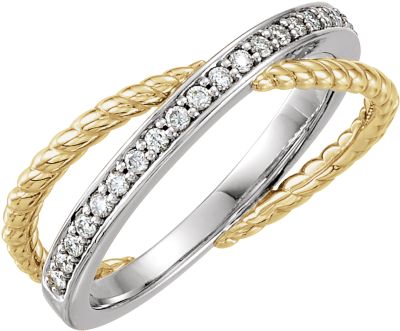 14kt Yellow & White 1/5 CTW Diamond Ring