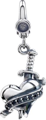 Black CZ Heart Charm