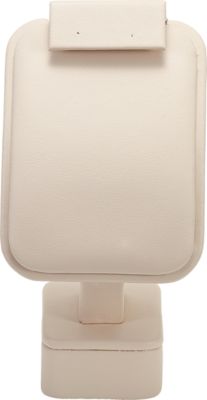 Small Beige Leatherette Earring Flap Stand