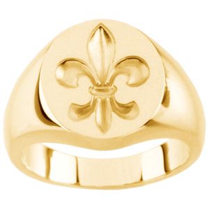 Gents Signet Ring with Fleur-de-lis