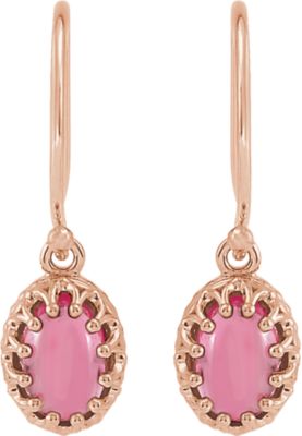 Oval Cabochon Dangle Earrings