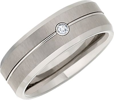 Dura Tungsten&reg; & Steel Bezel Diamond Band