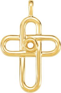 Color Fashion Cross Pendant Mounting for Round Center