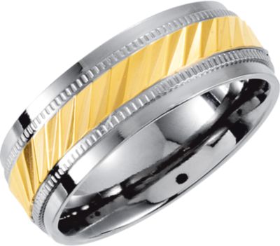 Titanium Band with Gold Ion Plated Inlay