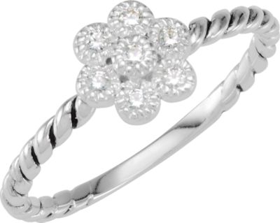 Stackable CZ Flower Ring