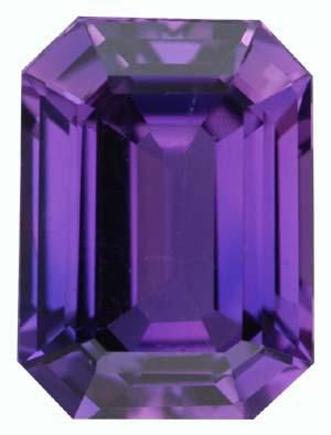 Emerald/Octagon Genuine Purple Sapphire (Black Box)