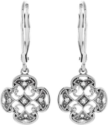 .07 ct tw Diamond Lever Back Earrings