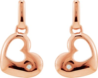 .015 ct tw Diamond Heart Earrings