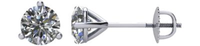 1₁ G-H Diamond Threaded Post Stud Earrings