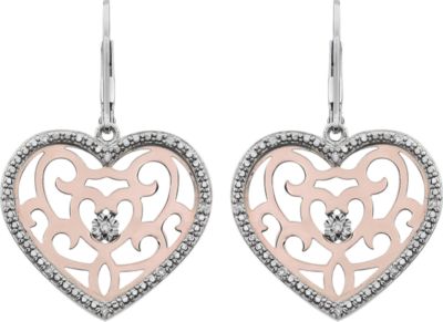 1/10 ct tw Diamond Lever Back Earrings
