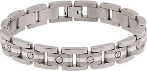 Titanium & Sterling Silver Link Bracelet with Screws