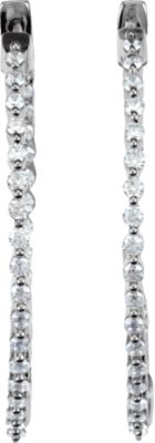 Cubic Zirconia Inside/Outside Hoop Earrings